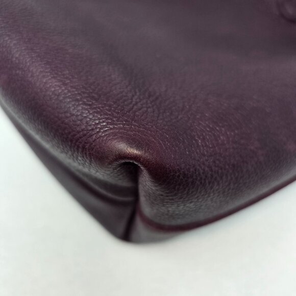 Portland Leather Goods Mini Crossbody Tote Classic Snap Plum Purple Handbag - Picture 9 of 16
